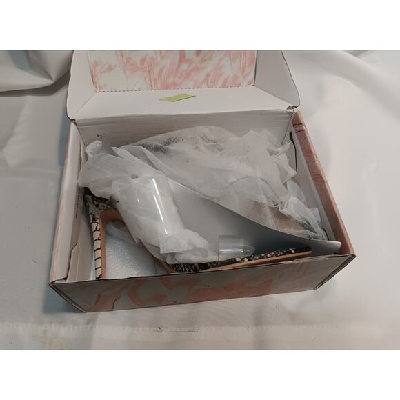 NWT Revol Miniso Snake Skin Faux Leather Stiletto Heels Clear Strap Shoes Size 7 - Picture 11 of 12